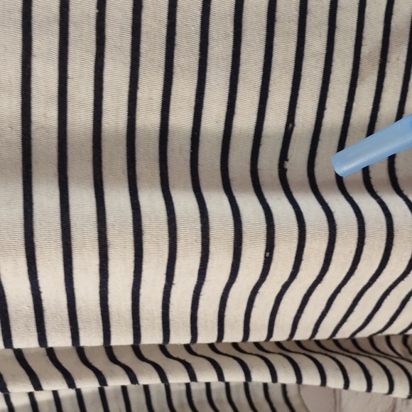 Fresh Produce Nautical Striped Flax Blend Scalloped Top S - Picture 7 of 16